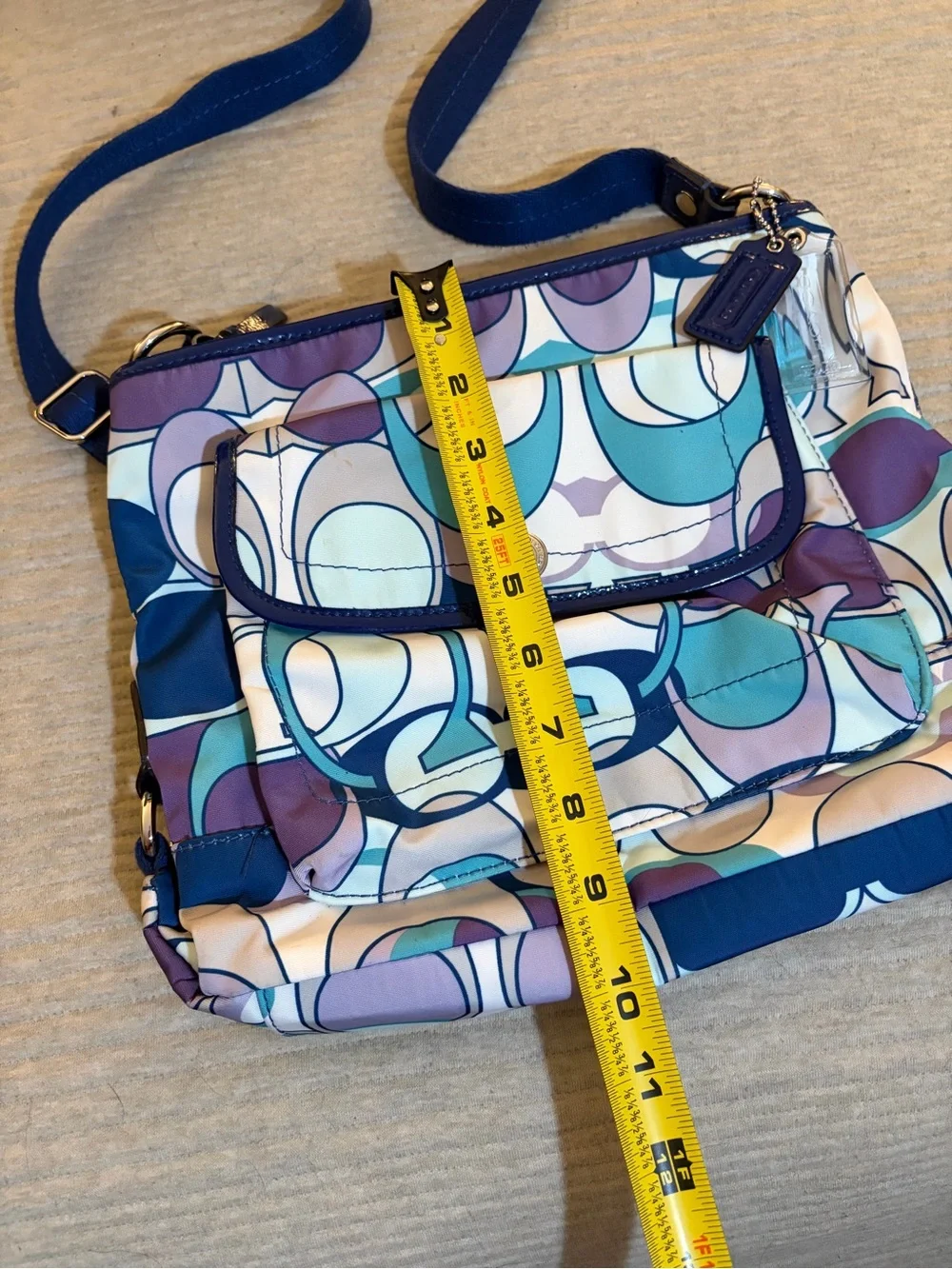 Coach F18839 Kyra Nylon/patent Multicolor Crossbody Shoulderbag Purse